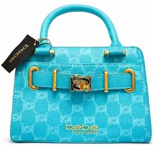 💙 BEBE Evie Top Handle Crossbody Capri Blue NWT